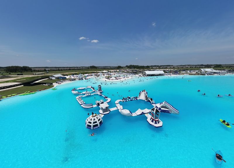 Incredible Inflatable Obstacle Course on the Water