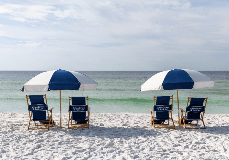 Complimentary Beach Chairs, Umbrellas, and Bicycles
