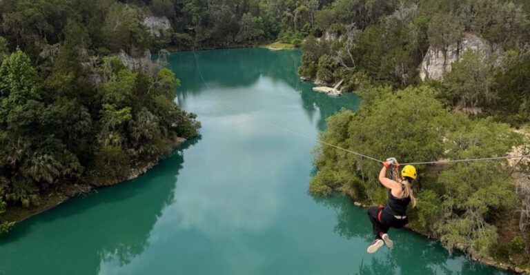 Florida Has A Hidden Blue Lake Tucked Inside Towering Limestone Walls
