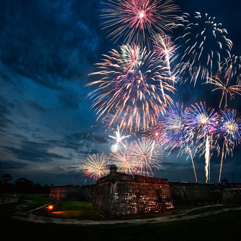 St. Augustine Fireworks Over The Matanzas