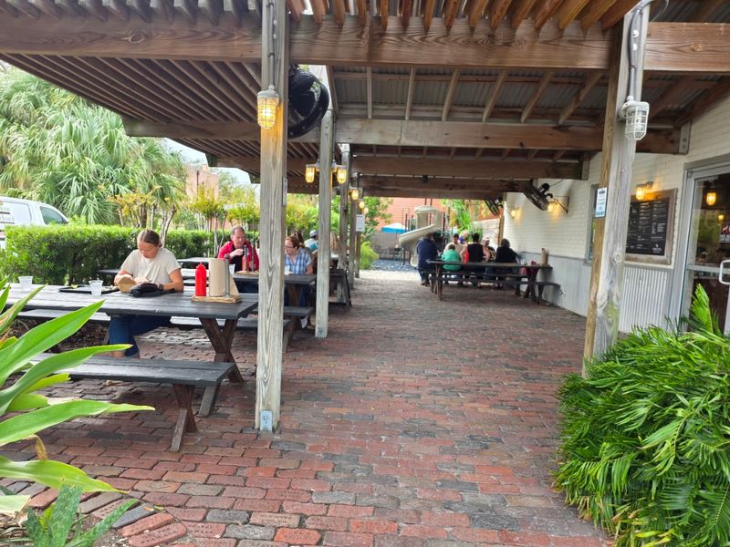 Outdoor-Only Dining With Covered Picnic Tables