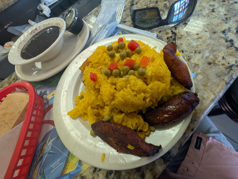 Yellow Rice with Chicken That Overflows the Bowl