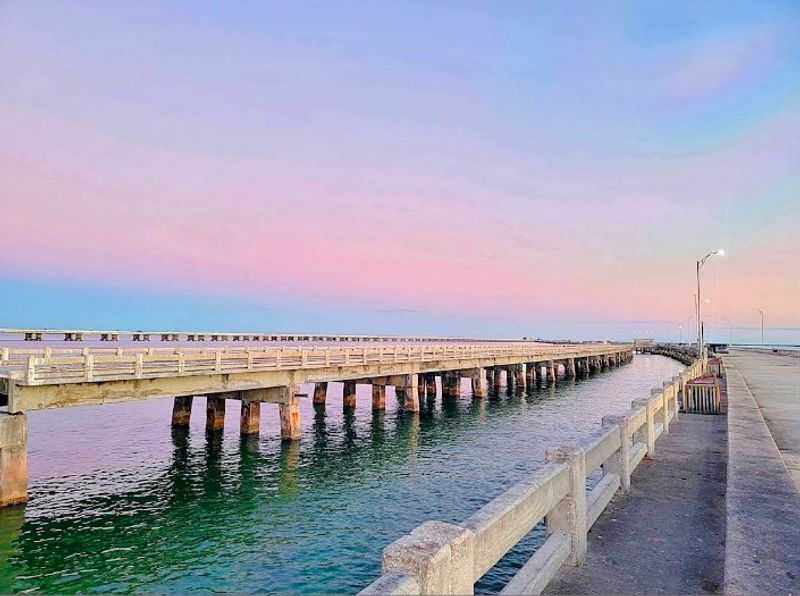 Fishing Piers Built on the Old Bridge Remains