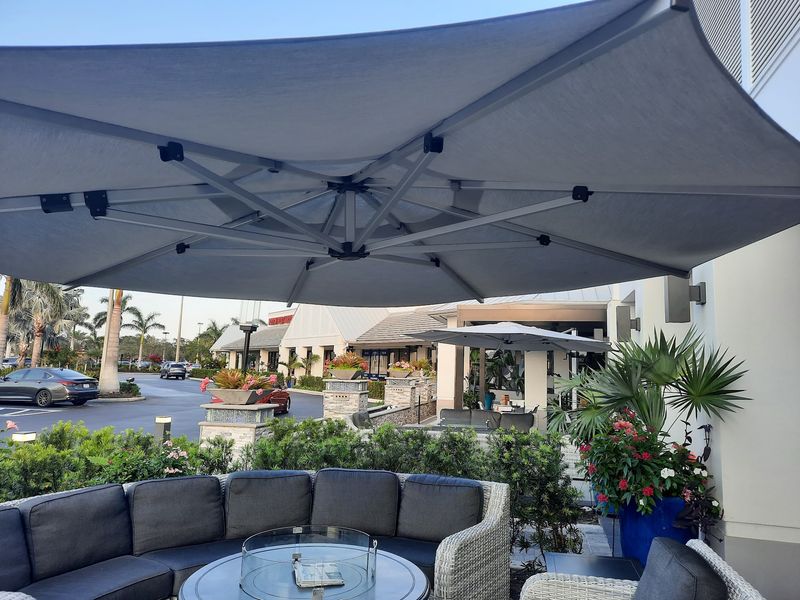 Grab A Patio Seat Beside The Bubbling Water Wall