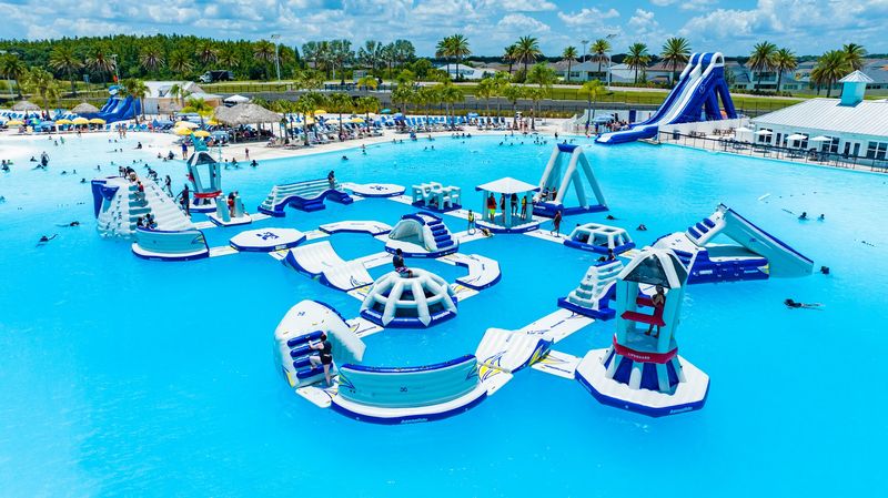 Nobody Stays Dry On This Giant Floating Obstacle Course